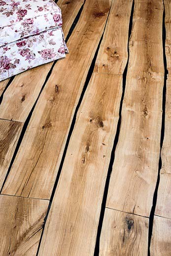 Live edge oak parquet flooring